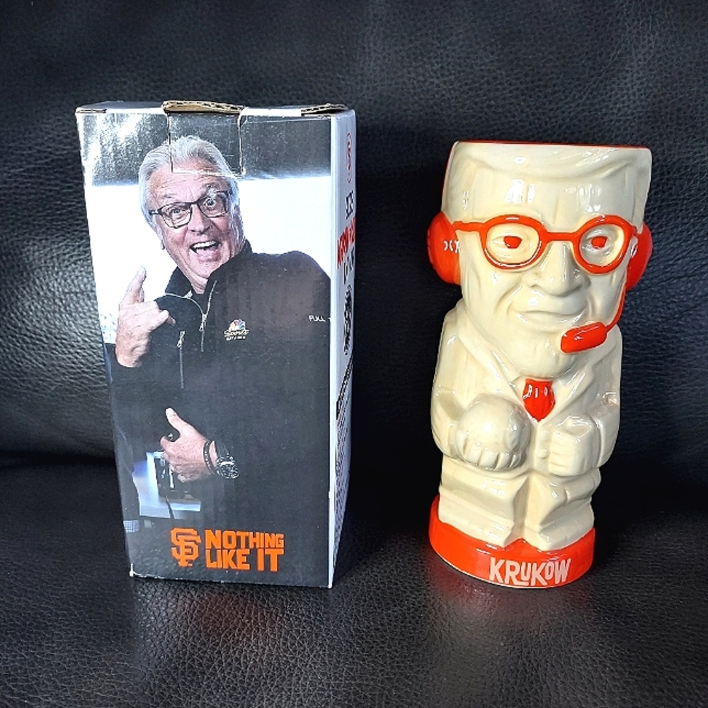 MIKE KRUKOW & DUANE KUIPER 2023 Ceramic Tiki Mugs with Orange Accents - Picture 2 of 10